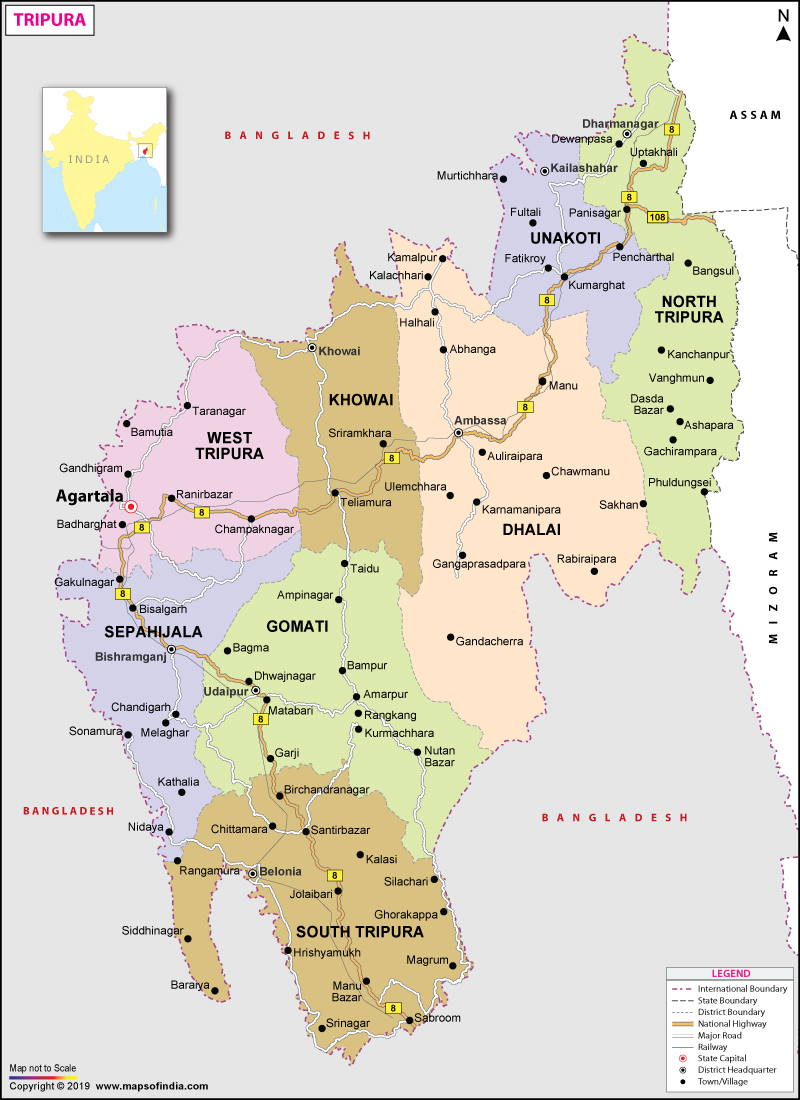 Map of Tripura