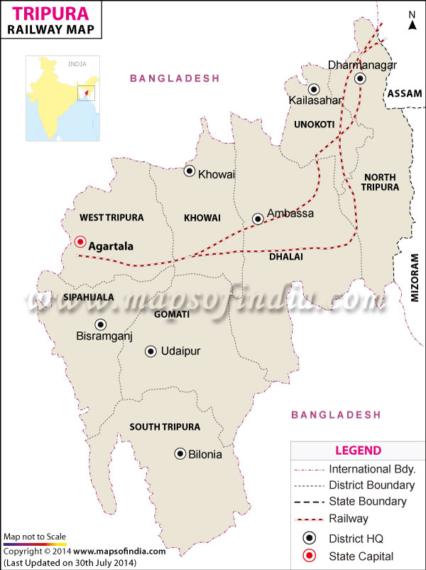 Railway Map of Tripura