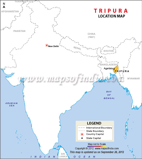 Location Map of Tripura