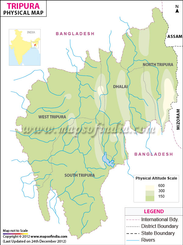 Physical Map of Tripura