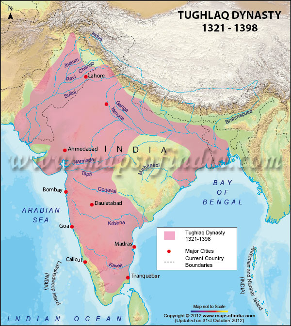 Devagiri In India Map Tughlaq Dynasty Map