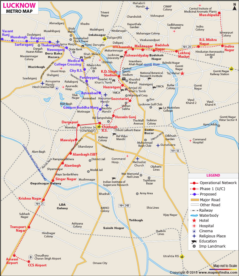 Lucknow Metro Map