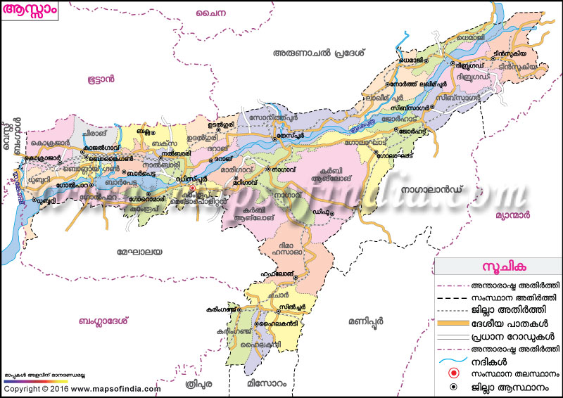 ആസ്സാം സംസ്ഥാന ഭൂപടം