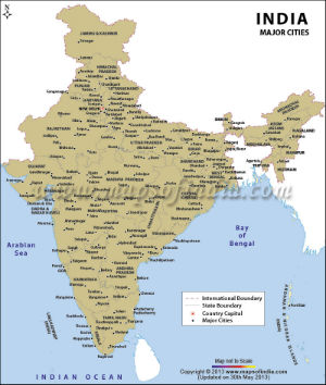 പ്രധാന ഇന്ത്യൻ നഗരങ്ങൾ ഭൂപടത്തിൽ (Major Indian cities in Malayalam map)