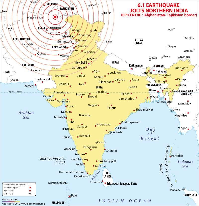 Earthquake in northern India