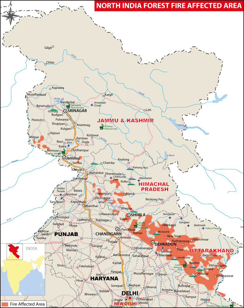 North India Uttarakhand Forest Fires