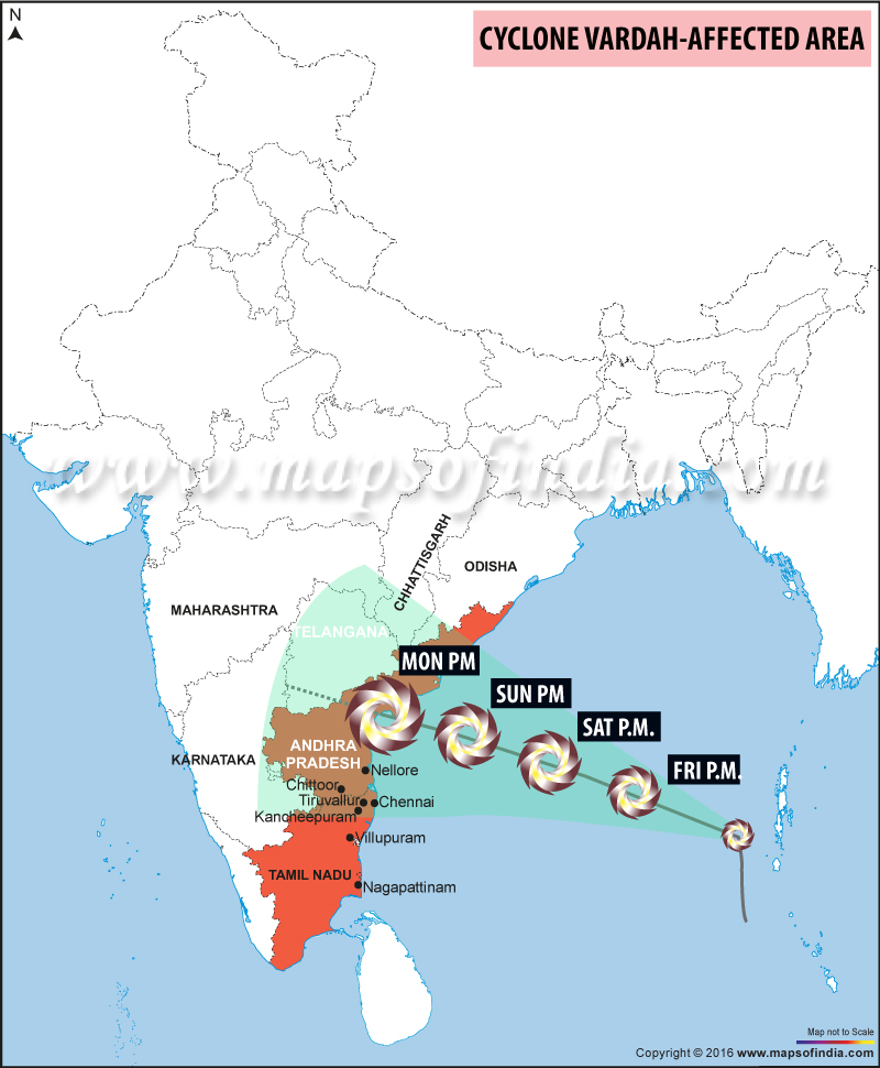 area affected by cyclone vardah