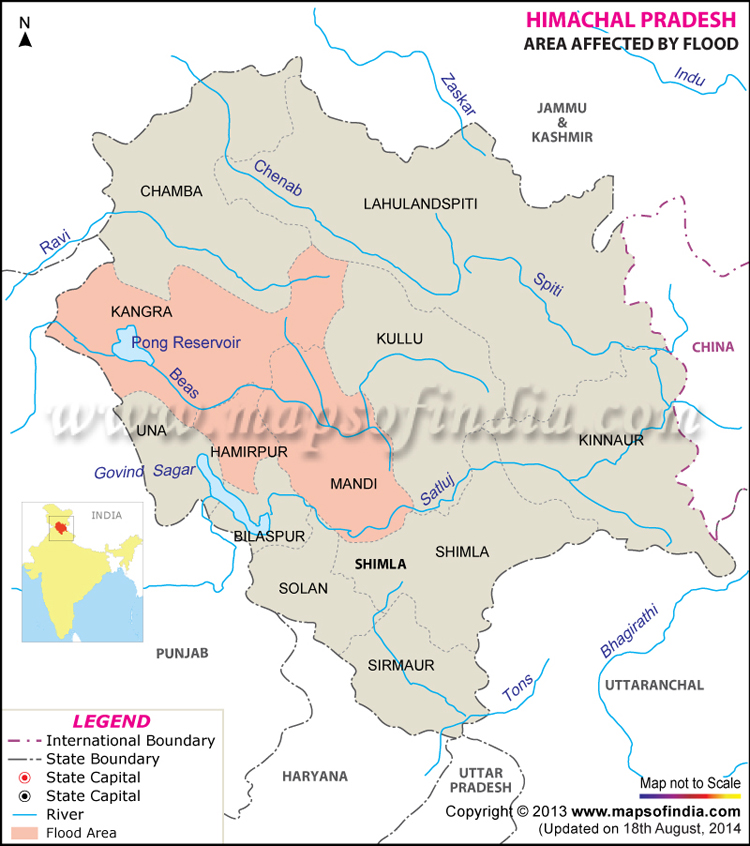 Areas Affected by Flood in Himachal Pradesh