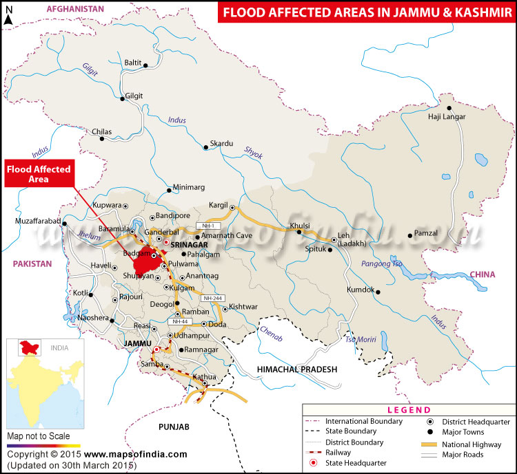 Areas Affected by Kashmir Floods