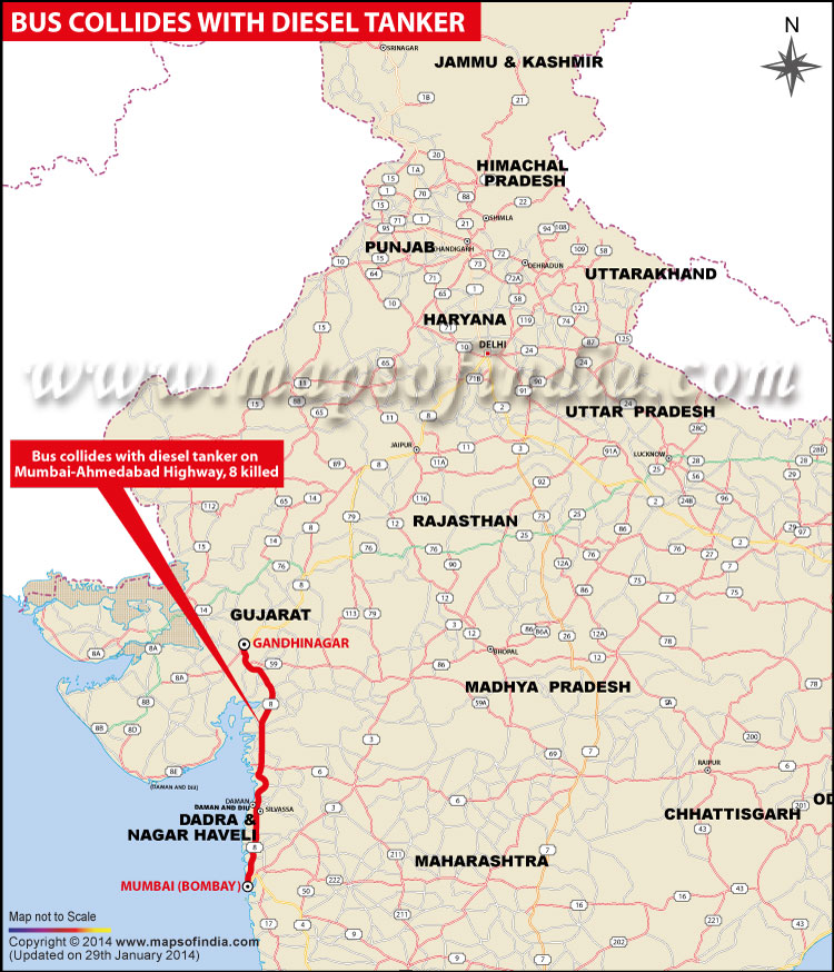 Bus Collides on Mumbai-Ahmedabad National Highway