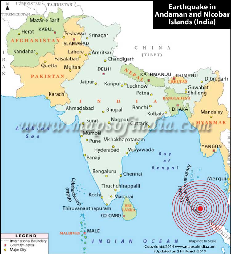 World Map Andaman Nicobar 6.7 Magnitude Earthquake Strikes Off Nicobar Islands | Map In News