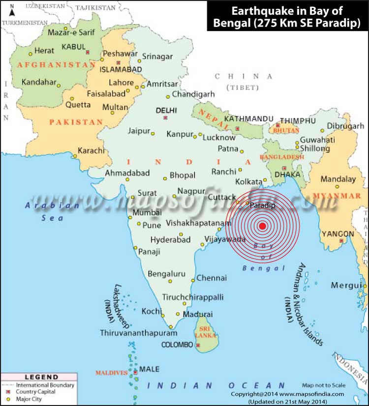 Eearthquake in Bay of Bengal