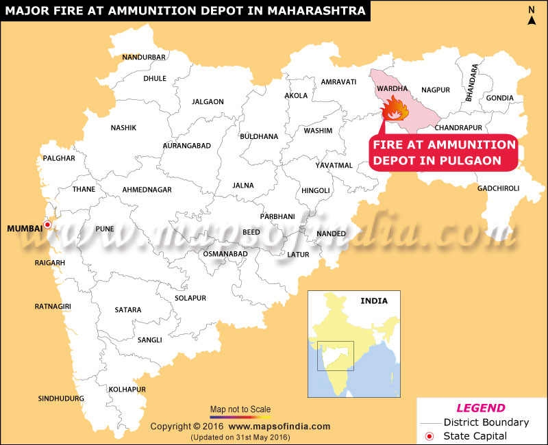 Fire at Ammunition Depot in Pulgaon Maharashtra