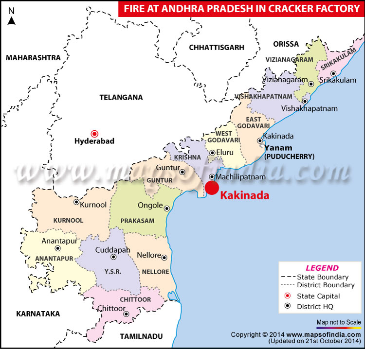 Map Showing Cracker Factory in Andhra Pradesh