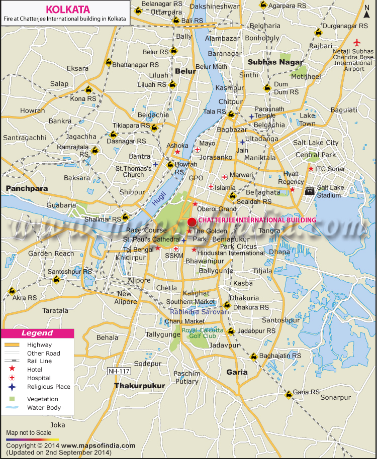 Fire at Chatterjee International Center Building in Kolkata