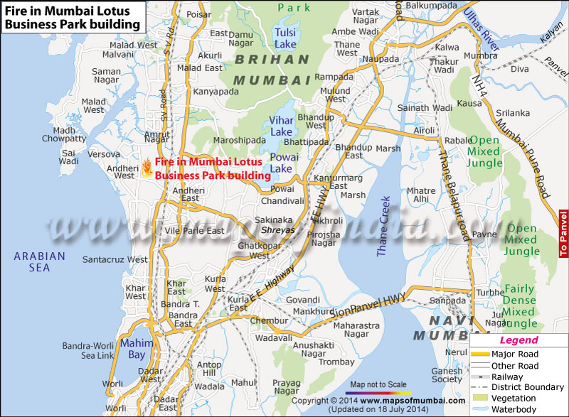 Fire in Lotus Business Park Building Mumbai