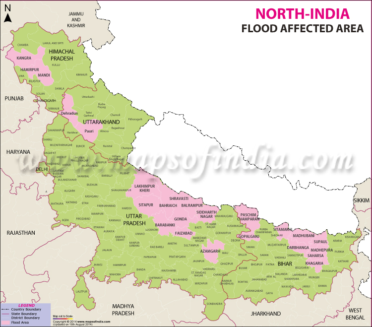 Flood Affected Areas in North India