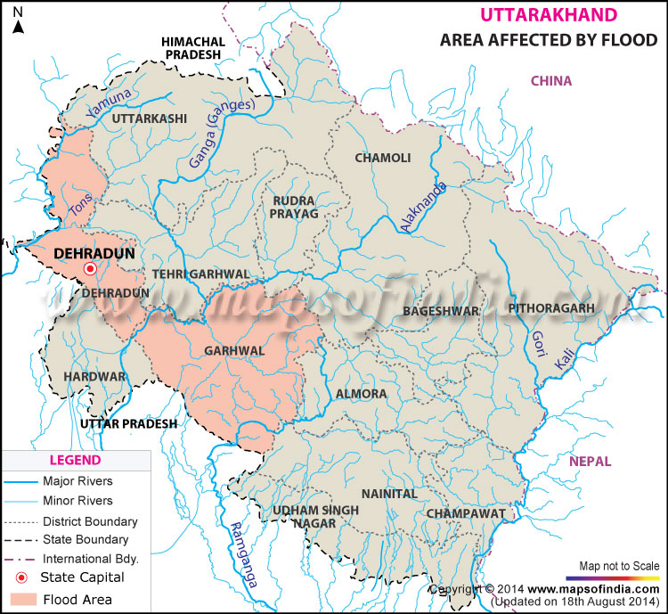 Flood Affected Areas in Uttarakhand