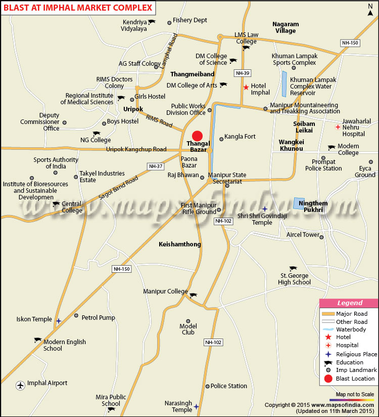 Location Map of Imphal Bomb Blast