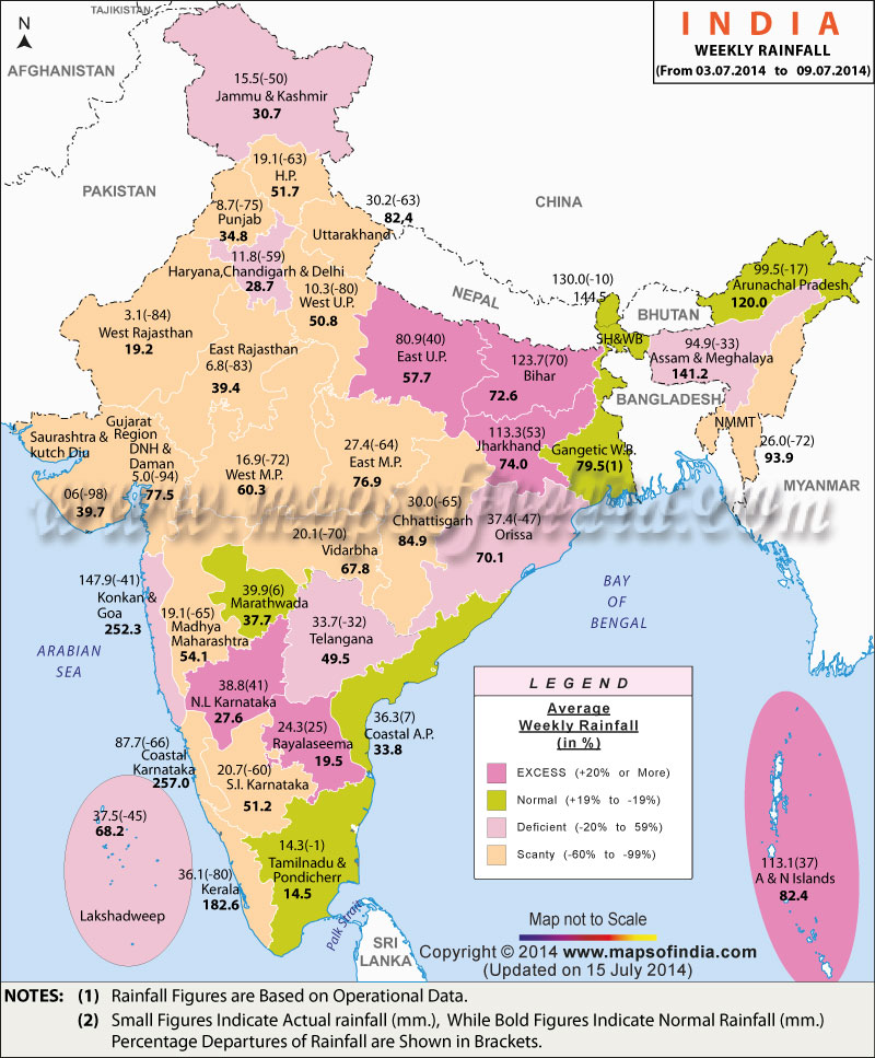 India Weekly Rainfall Map