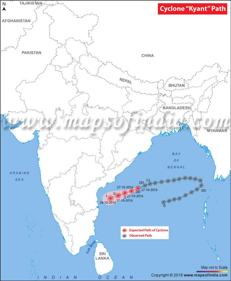 Cyclone Kyant Patn and Map