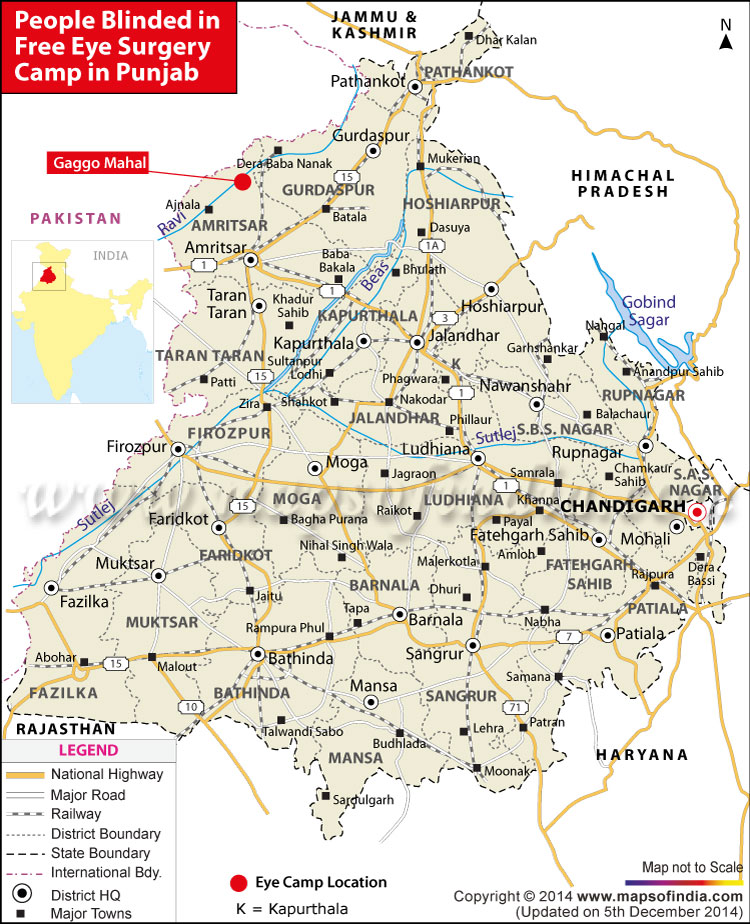 Location of Medical Camp in Punjab where 14 People Lost Eyesight after Eye Surgery