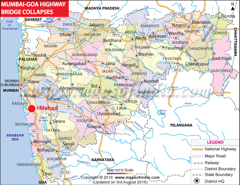 Bridge on Mumbai-Goa highway collapses