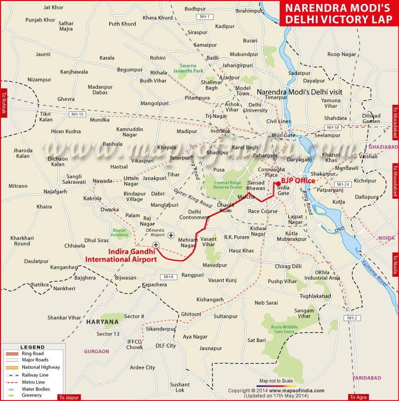 Narendra Modi's Delhi Victory Lap 17 May 2014