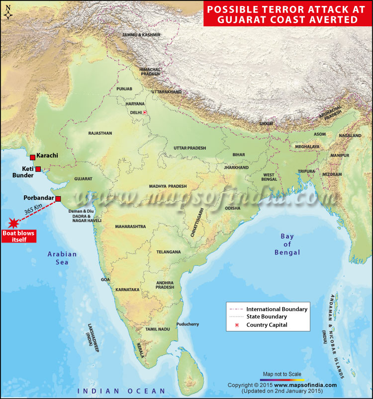 Location Map of Pakistani Boat Blows Itself 
