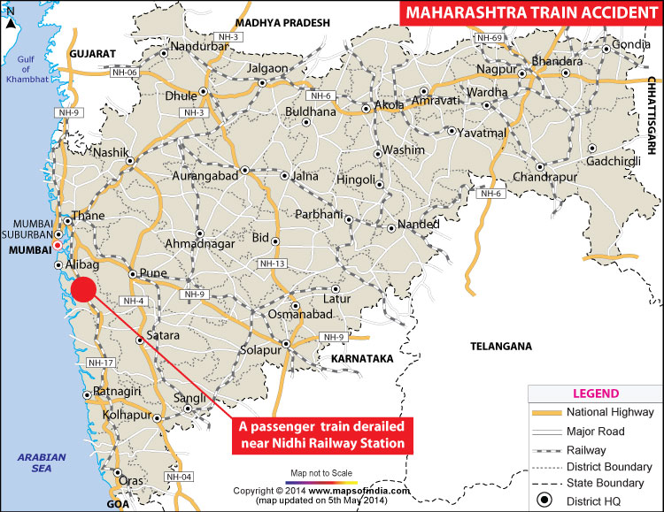 Raigad In Maharashtra Map Train Derails In Maharashtra's Raigad District - Map In News | Map In News