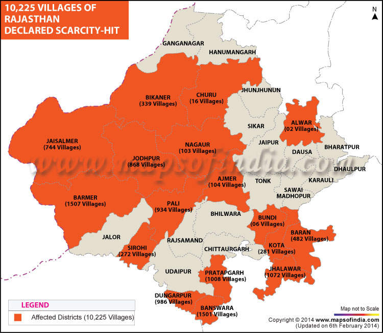 Rajasthan Villages Declaired Scarcity Hit