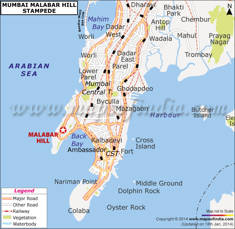 Malabar Hill Mumbai Map Stampede Near Malabar Hill In Mumbai | Map In News