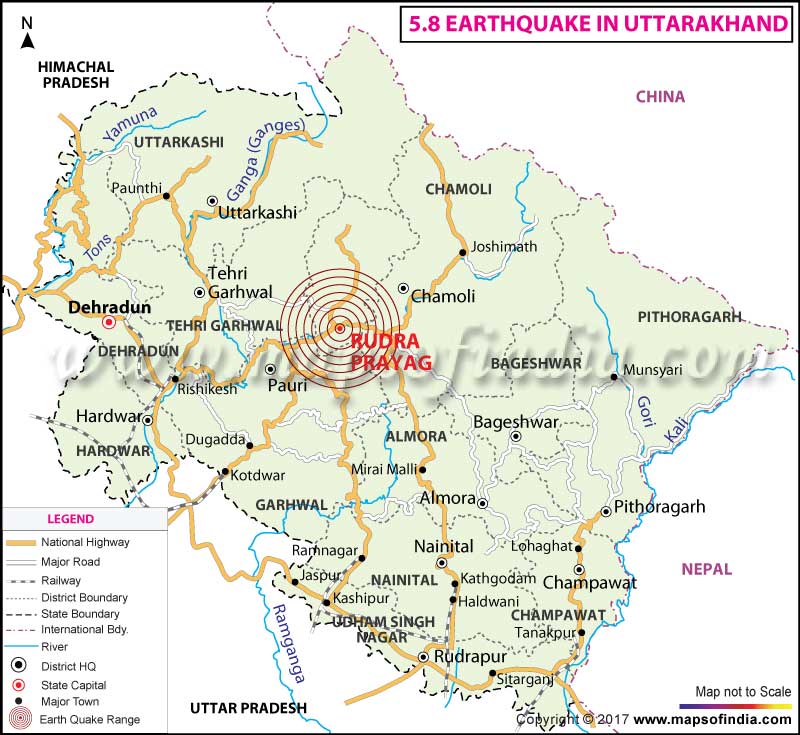 rudraprayag-Earthquake-map