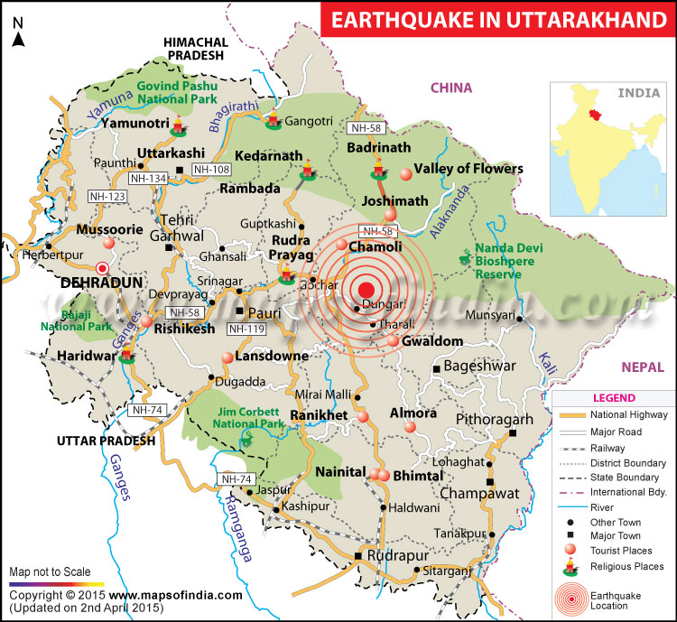 Uttarakhand Earthquake Map