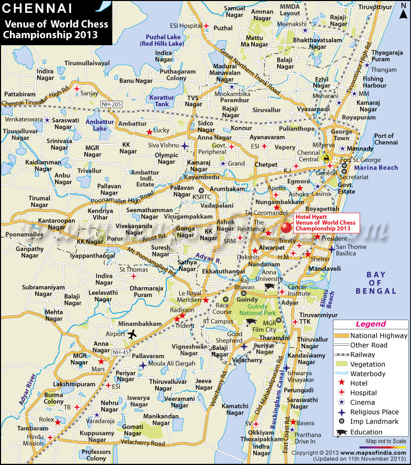 Location of World Chess Championship Venues 2013