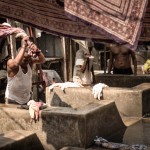 Dhobis washing clothes at Dhobi Ghat