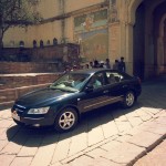 HH Maharaja Gaj Singhji leaving from the fort