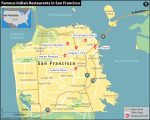 Map Showing Famous Indian Restaurants in San Francisco
