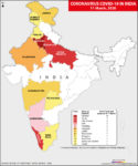 Map Showing Coronavirus Outbreak in India as per March 11, 2020