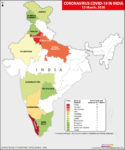 Map Showing Coronavirus Pandemic in India as per March 12, 2020