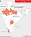 Map Showing Coronavirus Outbreak in India as on March 06, 2020