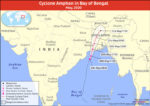 Map Showing Location of Cyclone Amphan