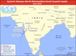 Map Depicting Location of Cyclone Nisarga as on June 03, 2020