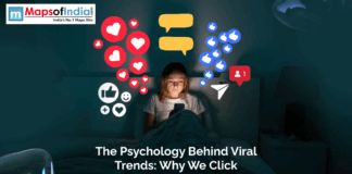 The Psychology Behind Viral Trends: Why We Click A young woman sits in bed at night staring at her phone, surrounded by floating icons of likes, hearts, comments, and notifications, representing the addictive nature of viral content and social media engagement.