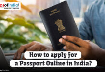 How to Apply for a Passport Online in India Person holding an Indian passport while using a laptop, representing the process of applying for a passport online in India.