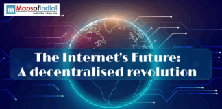The Internet’s Future: A Decentralized Revolution Illustration of a glowing digital globe with data lines representing global connectivity, featuring the title "The Internet's Future: A Decentralized Revolution"