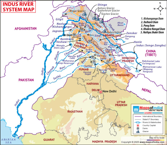 Indus River system map