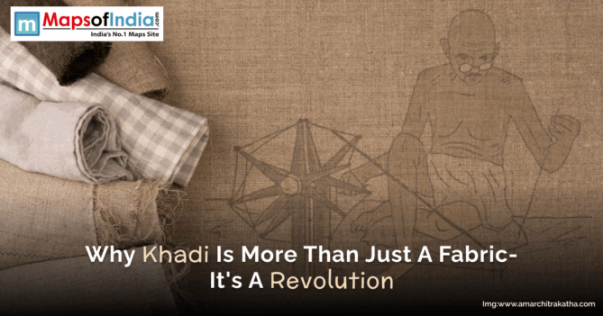 Close-up of handwoven Khadi fabric showcasing its texture and traditional Indian craftsmanship.