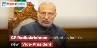 CP Radhakrishnan Elected as India’s New Vice-President CP Radhakrishnan, in a traditional Indian suit, sits on an ornate chair with the text "CP Radhakrishnan elected as India's new Vice-President" displayed across the image.