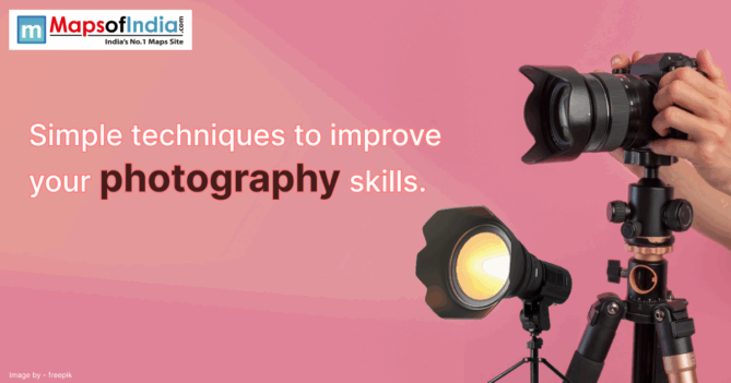 Image of a camera and lights with pink background